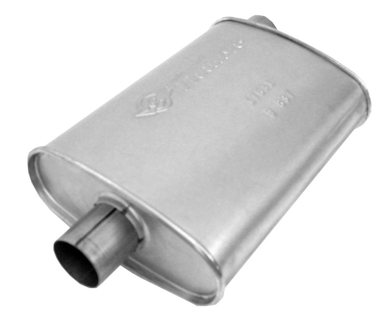 Thrush Muffler Mellow Performance Tone Inlet 2.25 Pipe Connection Offset Outlet 2.25 Center - Image 1